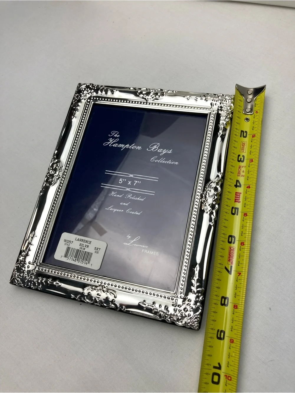 Lawrence Frames by Hampton Bays Collection Silver Ornate 5x7 Picture Frame